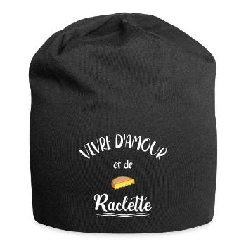 Vivre d'Amour et De Raclette - Bonnet en jersey - noir - Devant