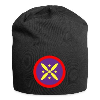 Derafsh Kaviani, Lotus Flower, Iran, Persia, Flag - Jersey Beanie - black - Front