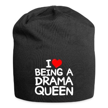 Ich liebe Drama Ich liebe es, eine Drama-Queen zu sein - Jersey-Beanie - Schwarz - Vorne
