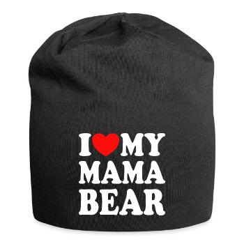 J'aime Ma Maman Ours - J'adore Ma Maman Ours - Bonnet en jersey - noir - Devant