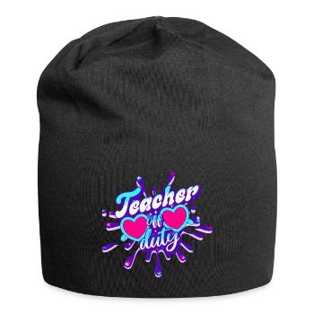Last day school holidays summer teacher - Jersey Beanie - black - Front