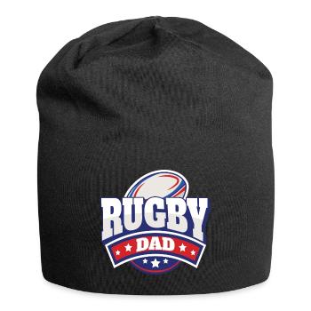 Vater Rugby-Spieler Geschenk Papa Rugby-Unterstützer - Jersey-Beanie - Schwarz - Vorne