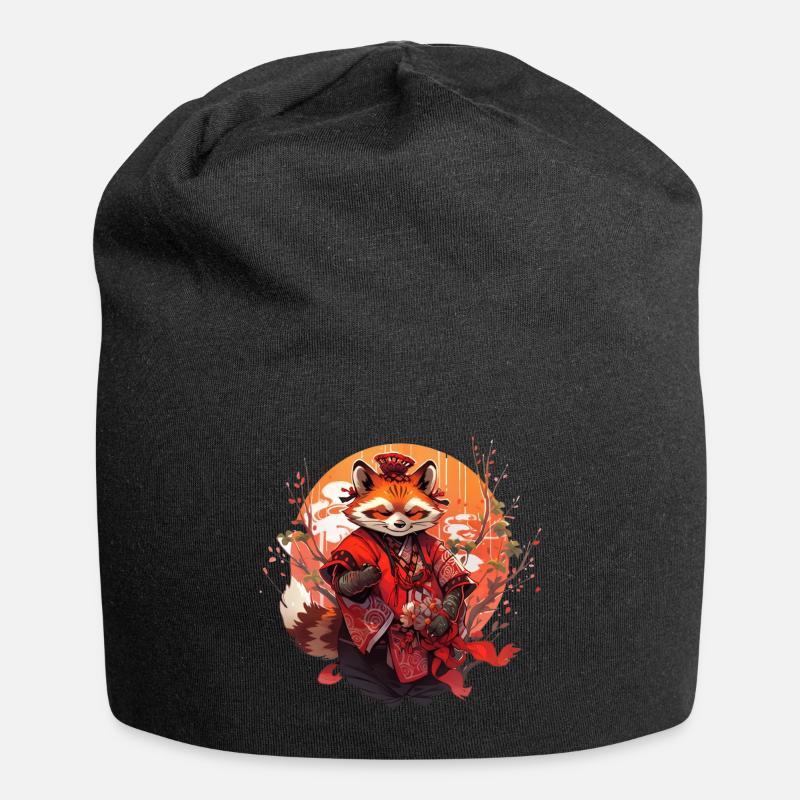 Japan Comic Panda - Jersey-Beanie - Schwarz