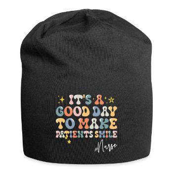 Ein guter Tag Zitat Phrase Motivation Krankenschwester - Jersey-Beanie - Schwarz - Vorne