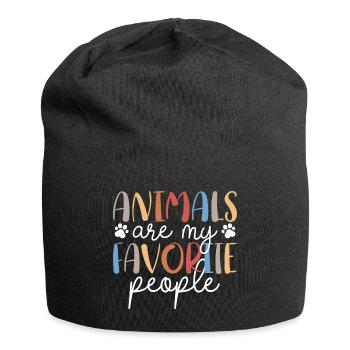 Les Animaux Sont Mes Personnes Favorites - Bonnet en jersey - noir - Devant