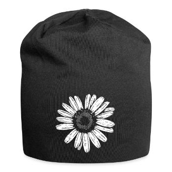 marguerite, fleur, printemps, été, jardin, - Bonnet en jersey - noir - Devant