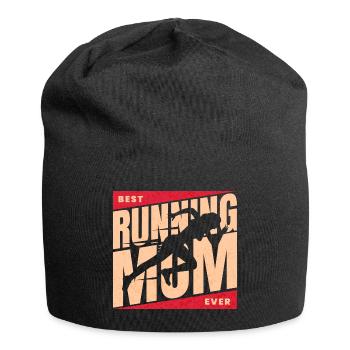 Marathonläufer Mama Beste Läuferin Mama - Jersey-Beanie - Schwarz - Vorne