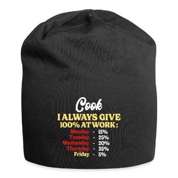 100% At Work Funny Cook Quote - Jersey Beanie - black - Front