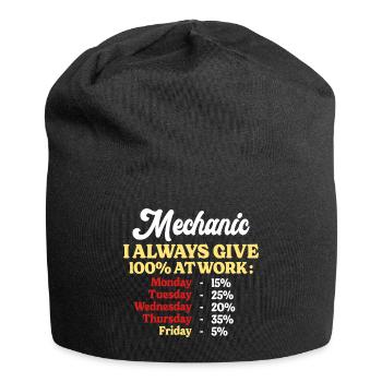 100% At Work Funny Mechanic Quote - Jersey Beanie - black - Front