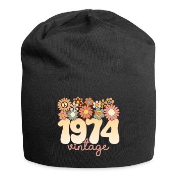 Vintage Frau Jahr 1974 50 Jahre Jubiläum - Jersey-Beanie - Schwarz - Vorne