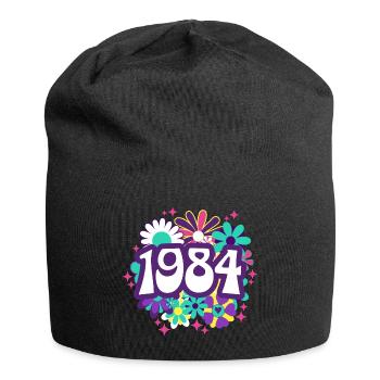 Retro Groovy Jahr 1984 Frau 40 Jahre Jubiläum - Jersey-Beanie - Schwarz - Vorne