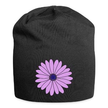 Blume lila Margerite - Jersey-Beanie - Schwarz - Vorne