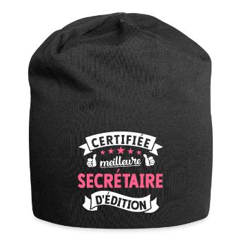 Meilleure Secrétaire D'Édition Cadeau Secrétaire - Bonnet en jersey - noir - Devant