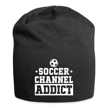 Fan Foot liebt es, Fußball zu schauen - Jersey-Beanie - Schwarz - Vorne