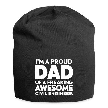 Father Funny Civil Engineer Dad - Jersey Beanie - black - Front