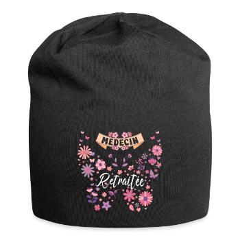 Papillon Fleurs Femme Médecin Retraite - Bonnet en jersey - noir - Devant