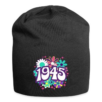 Rétro Groovy Année 1945 Femme 80 Ans Anniversaire - Bonnet en jersey - noir - Devant