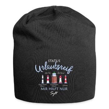 Sylt, Status Urlaubsreif, Deutsche Nordsee - Jersey-Beanie - Schwarz - Vorne
