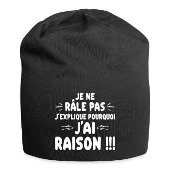 Humour Râleuse Cadeau Rigolo Femme - Bonnet en jersey - noir - Devant