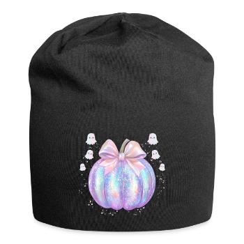 Citrouille Disco Rétro Halloween - Bonnet en jersey - noir - Devant