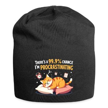 Lazy Cat Sarcastic Humor - Jersey Beanie - black - Front
