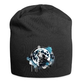 howling wolf - Jersey Beanie - black - Front