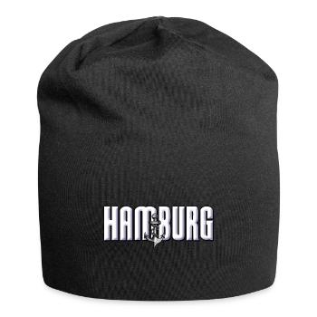 Hamburg Anker Motiv - Jersey-Beanie - Schwarz - Vorne