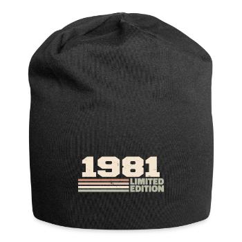 1981 1981 Limitierte Auflage 1981 Geburtstagsgeschenk - Jersey-Beanie - Schwarz - Vorne