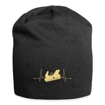 Planer carpenter heartbeat carpenter pulse motif - Jersey Beanie - black - Front