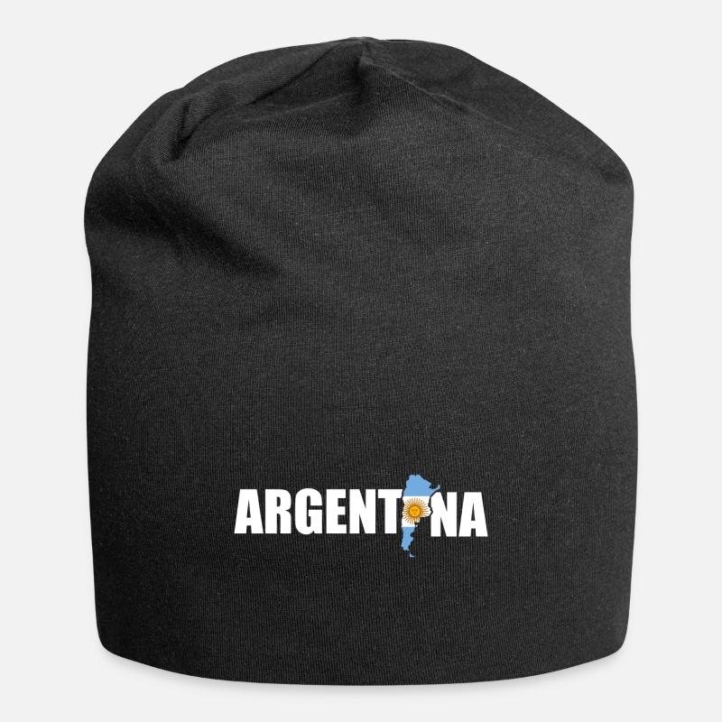 Argentinien - Jersey-Beanie - Schwarz