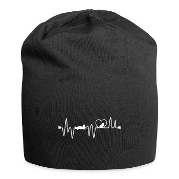 Heartline Cat Fan Heartbeat Cat - Jersey Beanie - black - Front