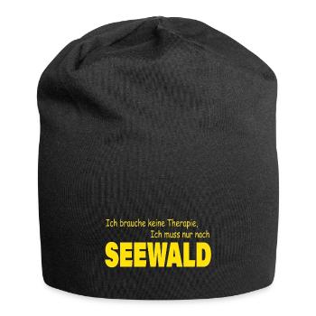 Therapie SEEWALD - Jersey-Beanie - Schwarz - Vorne