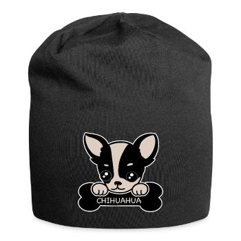 Chihuahua und Knochen - Jersey-Beanie - Schwarz - Vorne
