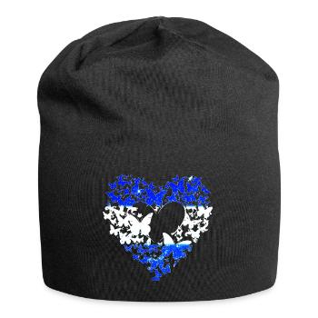 Heart, Butterflies, I stand with Israel, Flag - Jersey Beanie - black - Front