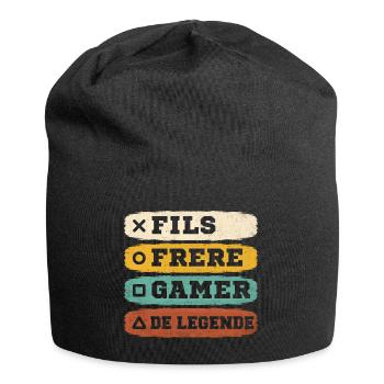 Fils frère gamer de légende cadeau gaming vintage - Bonnet en jersey - noir - Devant