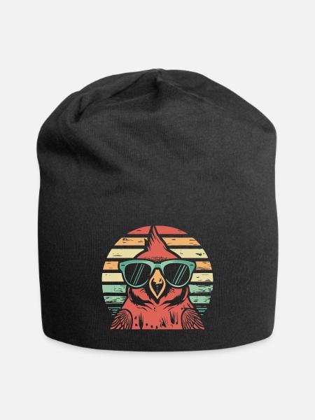 Kardinal Vogel Rotkardinal - Jersey-Beanie - Schwarz