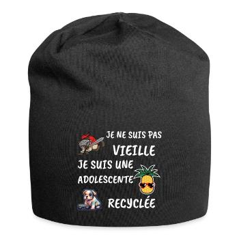 Je ne suis pas vieille je suis une adolescente... - Bonnet en jersey - noir - Devant