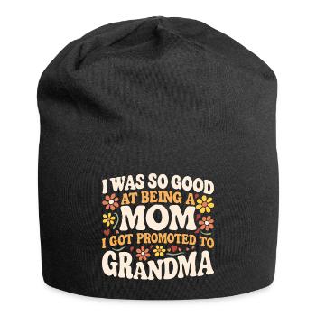Retro Blumen Mutter Befördert Oma - Jersey-Beanie - Schwarz - Vorne