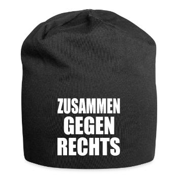 Zusammen gegen rechts - Jersey-Beanie - Schwarz - Vorne