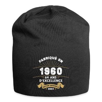 Hergestellt im Jahr 1960 64 Jahre Original-Exzellenz - Jersey-Beanie - Schwarz - Vorne