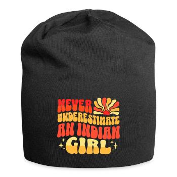 Jamais Sous-estimer Fille Indienne - Bonnet en jersey - noir - Devant