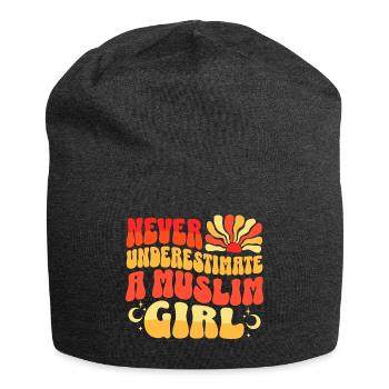 Jamais Sous-estimer Fille Musulmane - Bonnet en jersey - charbon - Devant