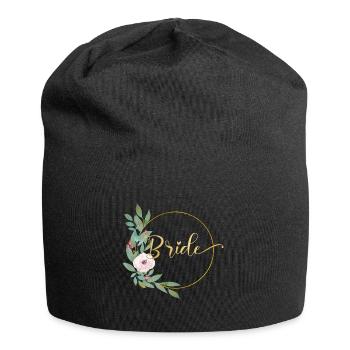 Floral floral circle customizable - Jersey Beanie - black - Front