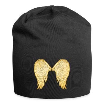 Goldene Engelsflügel Flügel Fluegel - Jersey-Beanie - Schwarz - Vorne