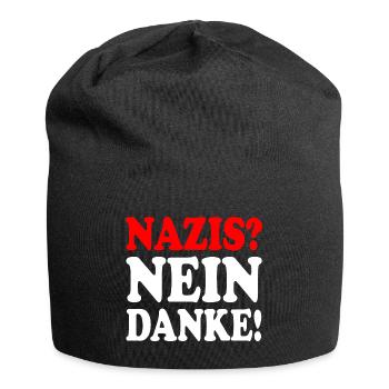 Nazis nein danke - Jersey-Beanie - Schwarz - Vorne