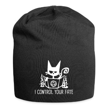 I CONTROL YOUR FATE Funny Role Playing Cat RPG - Jersey Beanie - black - Front