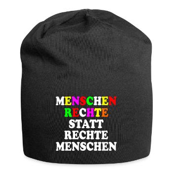 menschenrechte statt rechte menschen - Jersey-Beanie - Schwarz - Vorne