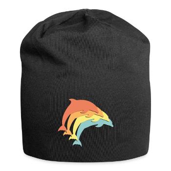 Delfine Delfin Dolphin - Jersey-Beanie - Schwarz - Vorne