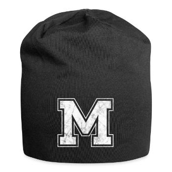 Buchstabe M - Jersey-Beanie - Schwarz - Vorne