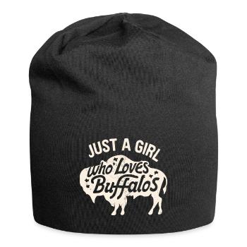 Nur ein Mädchen, das Buffalos liebt Büffel - Jersey-Beanie - Schwarz - Vorne